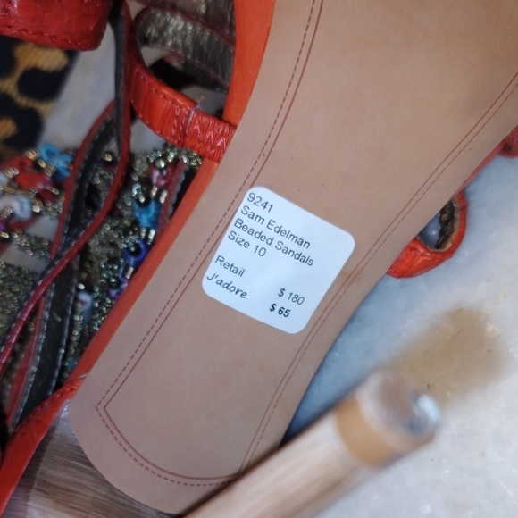 Sam Edelman Red and Purple Sandals with Beaded Straps - Picture 7 of 7